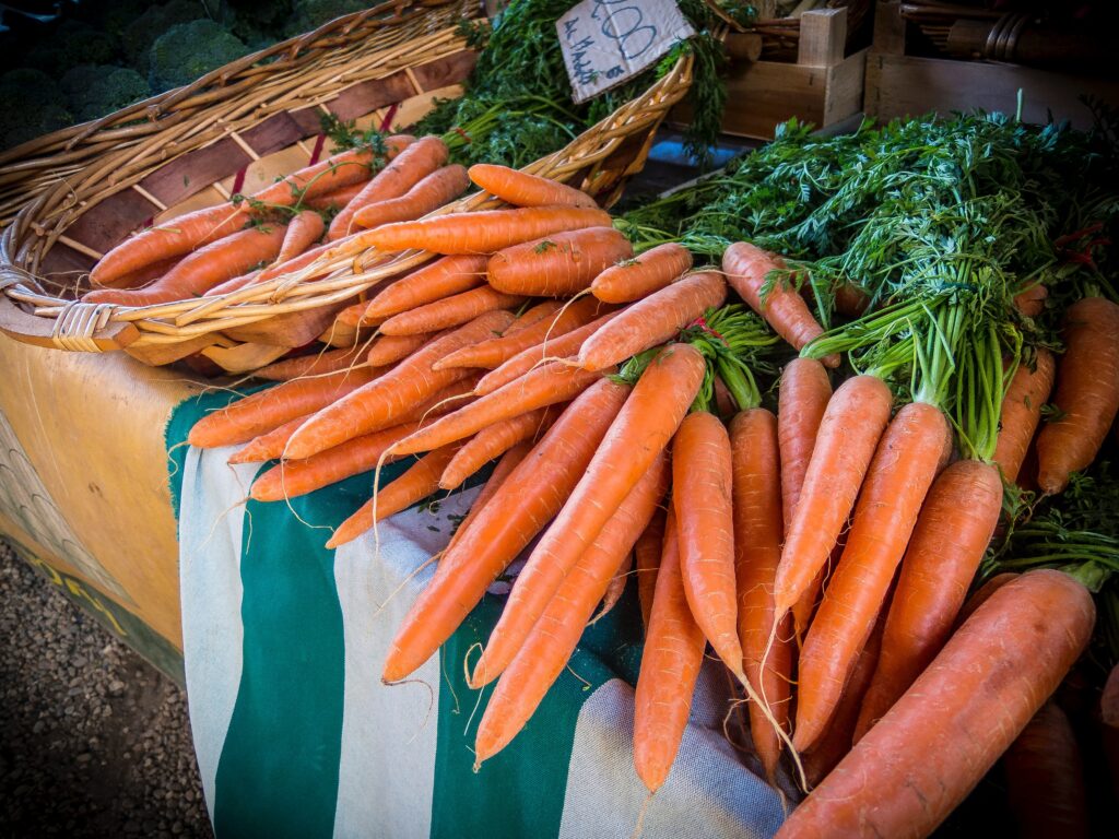 Carrots at a farmers market